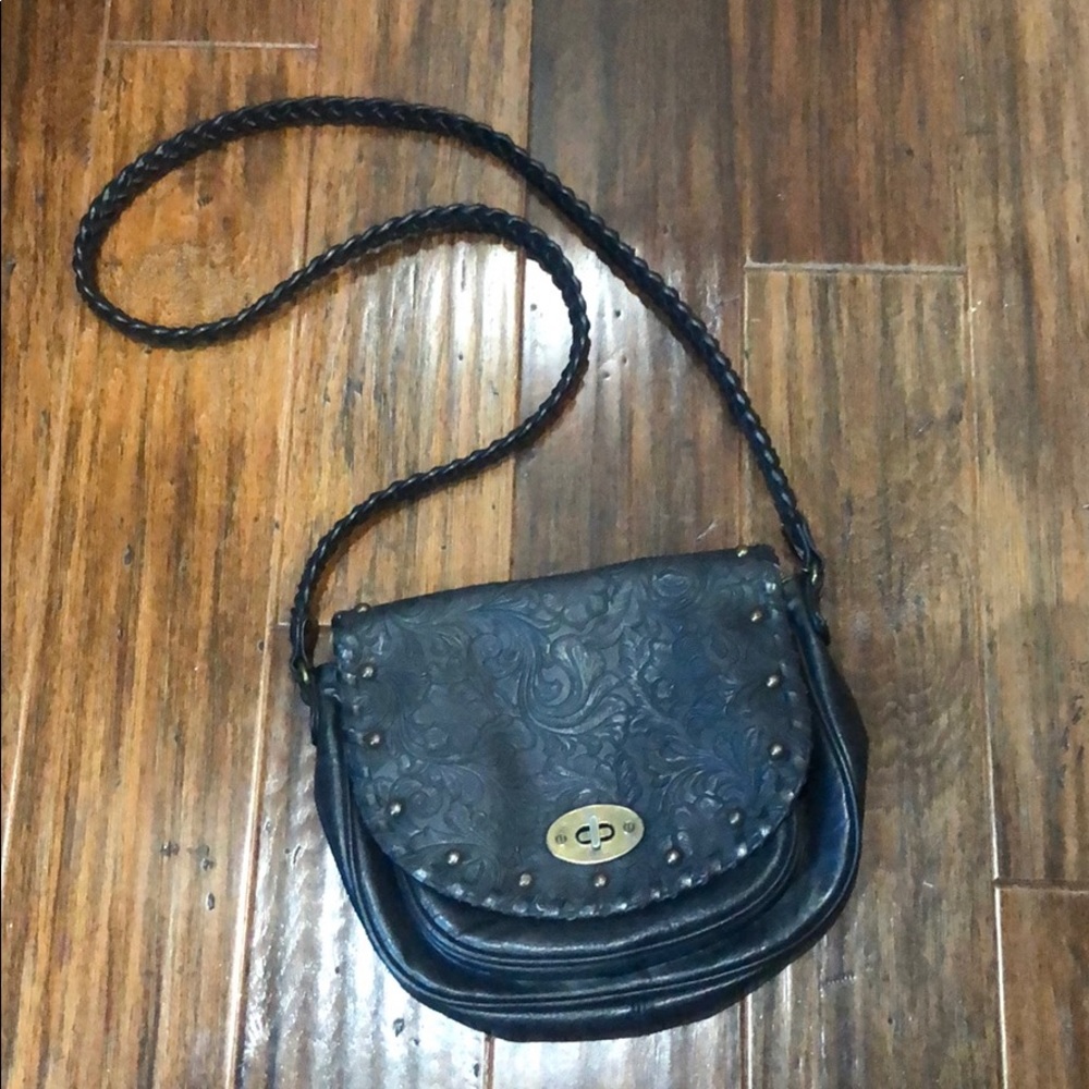 Imitation Leather crossbody shoulder bag flap top